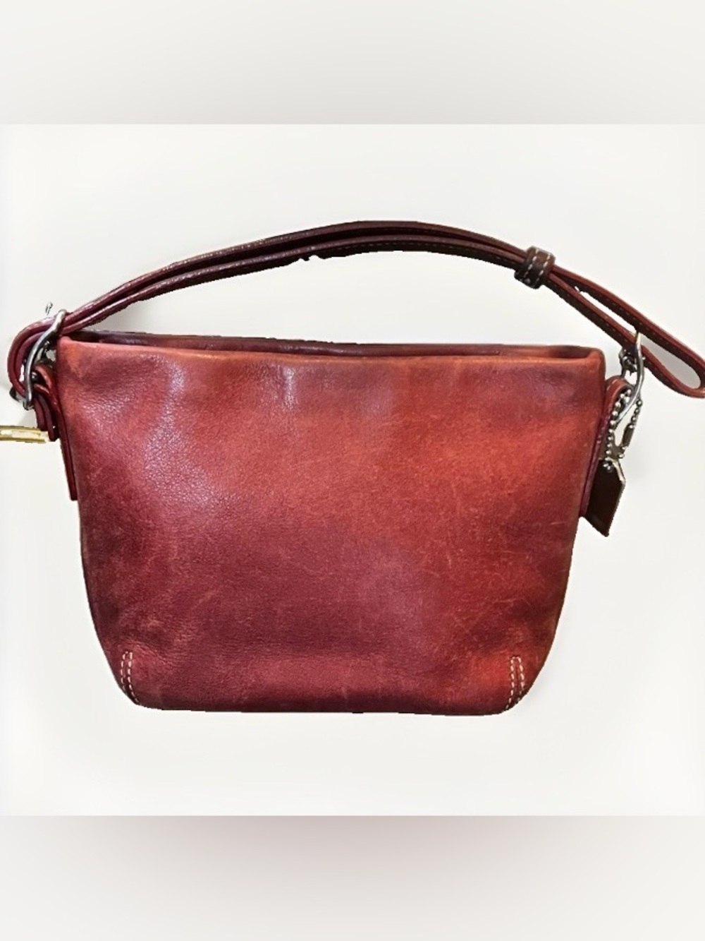 Vintage Coach Legacy Red Leather Zip Small Shoulder Bag Y2K